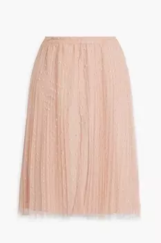 Плиссированная юбка «пуэн-деспри» REDVALENTINO, румян