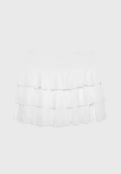 Плиссированная юбка RUFFLED WITH ELASTICATED WAISTBAND Stradivarius, белый