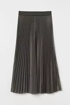 Плиссированная юбка с блестками H&amp;M, темно-серый