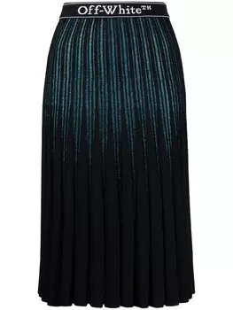 Плиссированная юбка с блестками Off-White, синий