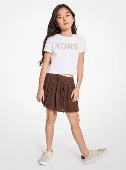 Плиссированная юбка с логотипом Michael Kors