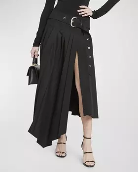 Плиссированная юбка с поясом Tech Drill Off-White