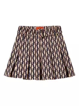 Плиссированная юбка с принтом La DoubleJ, синий