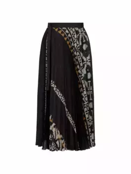 Плиссированная юбка с принтом Sacai, мультиколор