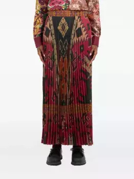 Плиссированная юбка с узором Pierre-Louis Mascia, красный