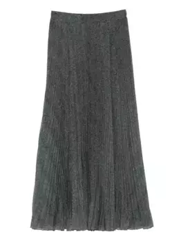 Плиссированная юбка с узором в елочку Ermanno Scervino, черный