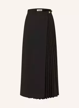 Плиссированная юбка с запахом Sandro, черный