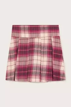 Плиссированная юбка шорты в клетку Monsoon, розовый