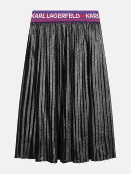 Плиссированная юбка стандартного кроя Karl Lagerfeld Kids, серый