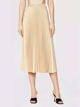 Плиссированная юбка стандартного кроя Simple, бежевый