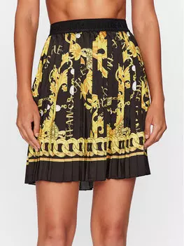 Плиссированная юбка стандартного кроя Versace Jeans Couture, черный