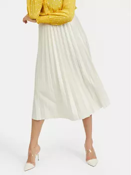 Плиссированная юбка стандартного кроя Vila, бежевый