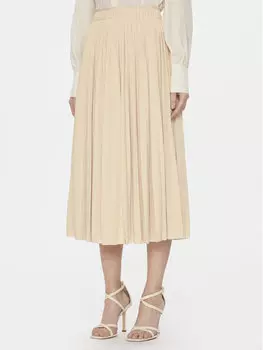 Плиссированная юбка трапеции Weekend Max Mara, экрю