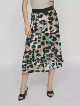 Плиссированная юбка Vila "VINITBAN PRINT SKIRT - NOOS", зеленый