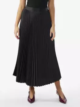 Плиссированная юбка Y.A.S "YASCELINE HW MIDI SKIRT S. NOOS", черный