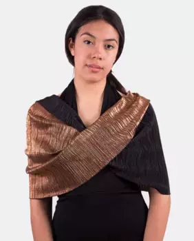 Плиссированная женская нарядная шаль медного цвета MR Complements, оранжевый