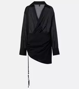 Плиссированное хлопковое платье-накидка Azura SIR, черный