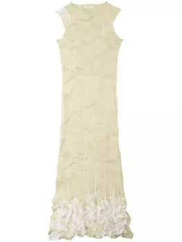 Плиссированное макси-платье Sunnei, нейтральный цвет