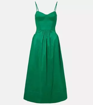 Плиссированное миди-платье Bailey с поясом Rebecca Vallance, зеленый