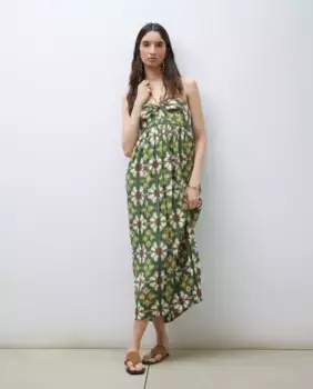 Плиссированное миди-платье без рукавов Tintoretto, зеленый