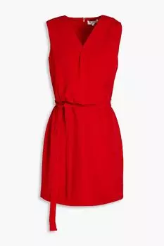 Плиссированное мини-платье Aisha из эластичного крепа HALSTON, бордовый