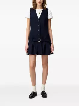 Плиссированное мини-платье Claudie Pierlot, синий