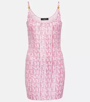 Плиссированное мини-платье Medusa '95 с логотипом VERSACE, разноцветный