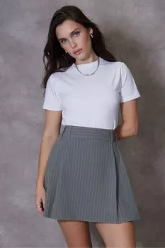 Плиссированное мини-платье трапециевидного кроя Threadbare, серый