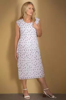 Плиссированное многоярусное платье с цветочным принтом Anna Rose, мультиколор