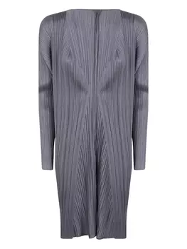 Плиссированное пальто-кардиган Pleats Please Issey Miyake, серый