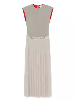 Плиссированное платье AMI Paris, серый