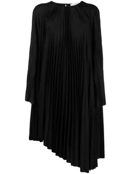 Плиссированное платье асимметричного кроя Fabiana Filippi, черный