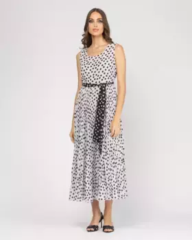 Плиссированное платье без рукавов Niza, белый