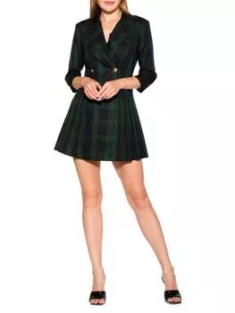 Плиссированное платье-блейзер Jackie Alexia Admor, изумруд