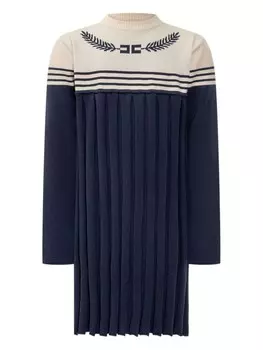Плиссированное платье Elisabetta Franchi La Mia Bambina, синий