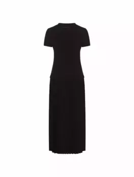 Плиссированное платье-футболка MM6 MAISON MARGIELA, черный