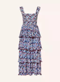 Плиссированное платье Ganni, синий