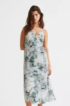 Плиссированное платье H&amp;M, светло-серый/узор
