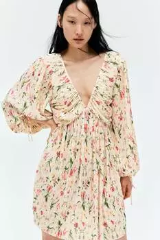 Плиссированное платье H&M, мультиколор