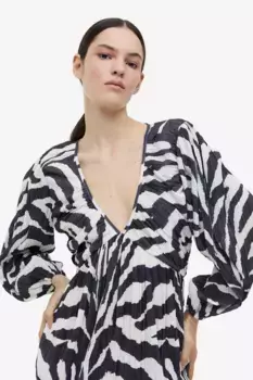 Плиссированное платье из джерси H&M, серый