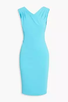 Плиссированное платье из крепа BADGLEY MISCHKA, бирюзовый
