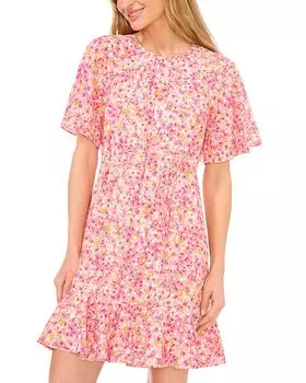 Плиссированное платье-колокол CeCe, розовый