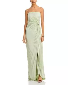 Плиссированное платье Layla A.L.C., зеленый