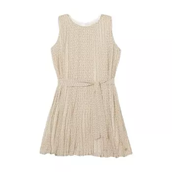 Плиссированное платье Michael Kors Kids Logo Print, кремовый