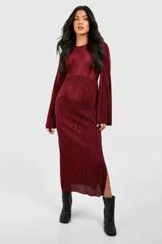 Плиссированное платье мидакси для беременных boohoo, красный