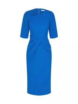 Плиссированное платье-миди Alexa Kay Unger, синий