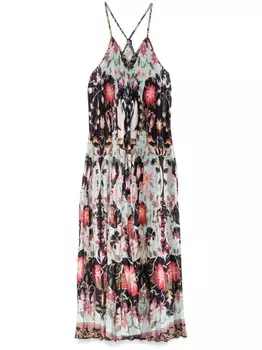 Плиссированное платье миди без рукавов FARM Rio, синий