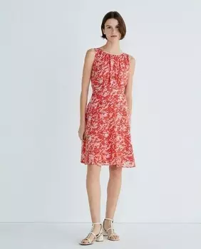 Плиссированное платье миди без рукавов с принтом Esprit Collection, мультиколор