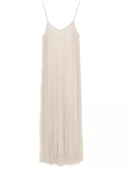 Плиссированное платье миди kaos, нейтральный