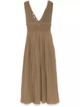 Плиссированное платье миди Maje, коричневый